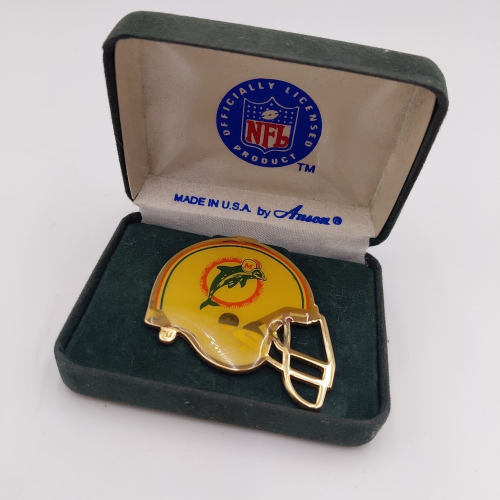 Vtg Miami Dolphins Football Team Helmet Money Clip Holder Metal Fathers Day Gift